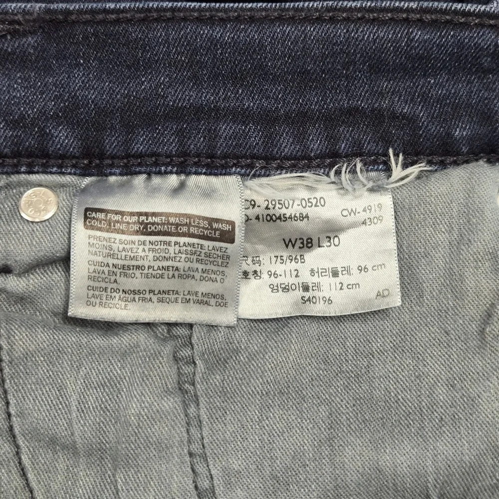 Levi's 502 Men Jeans 38X30 Dark Blue Denim Tapered Leg Allseason Tech